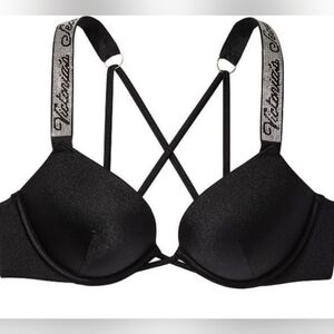 "Various Sizes" VS Swim Shine Strap Bombshell PushUp Bikini Top BLACK